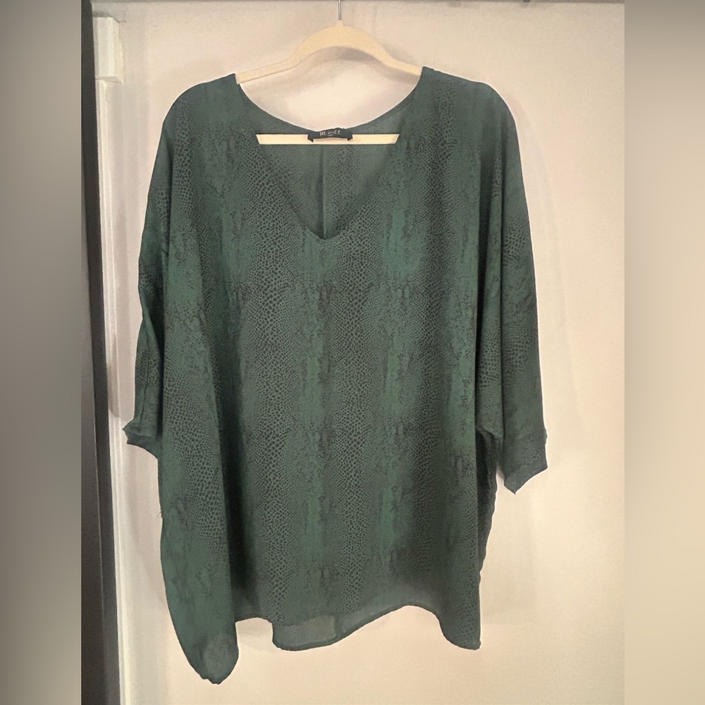 Green snake skin top